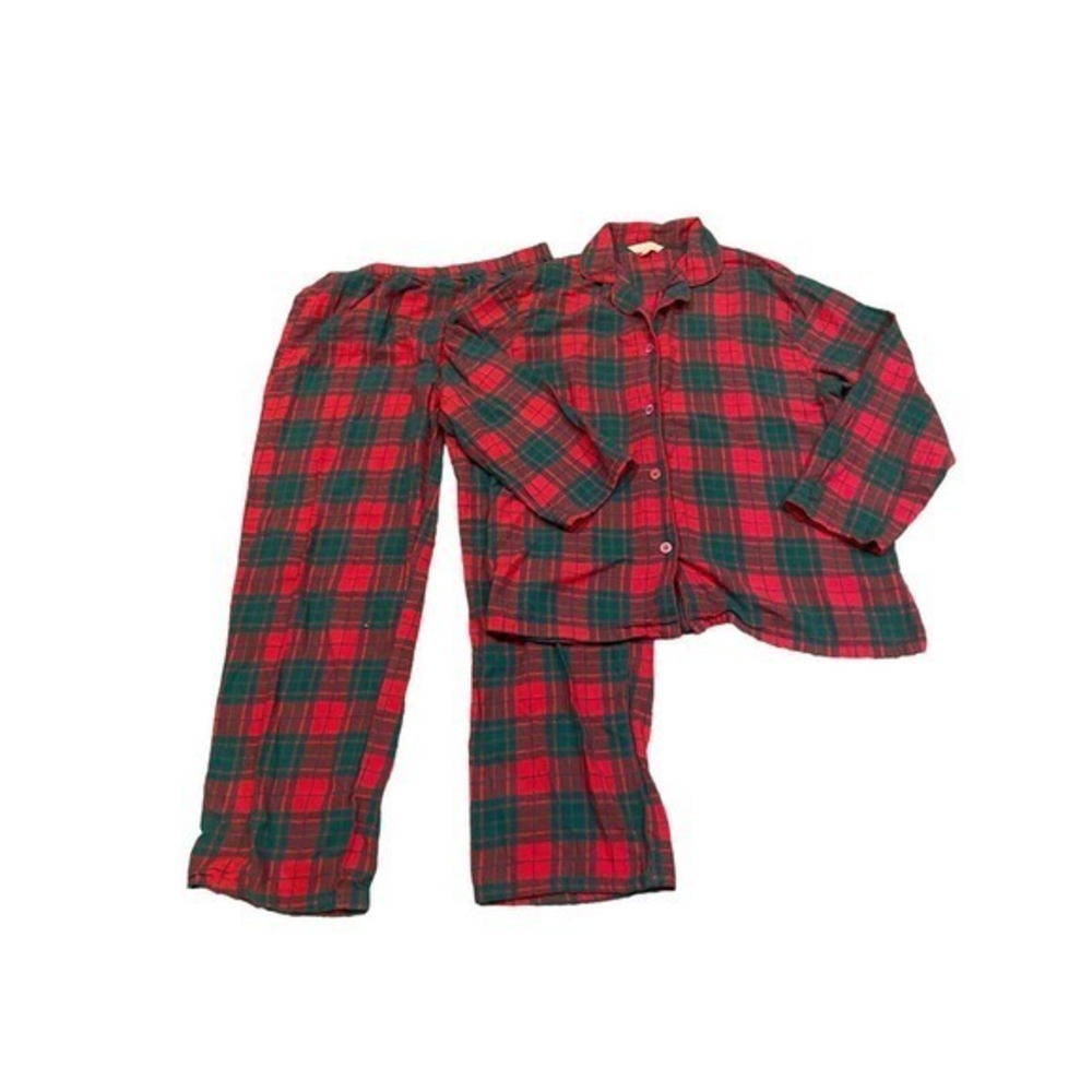 Womans‎ Leveret Christmas Plaid 2 piece Pajama Set XXL Cotton